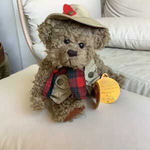Collectible Teddy Bear with Plaid Scarf